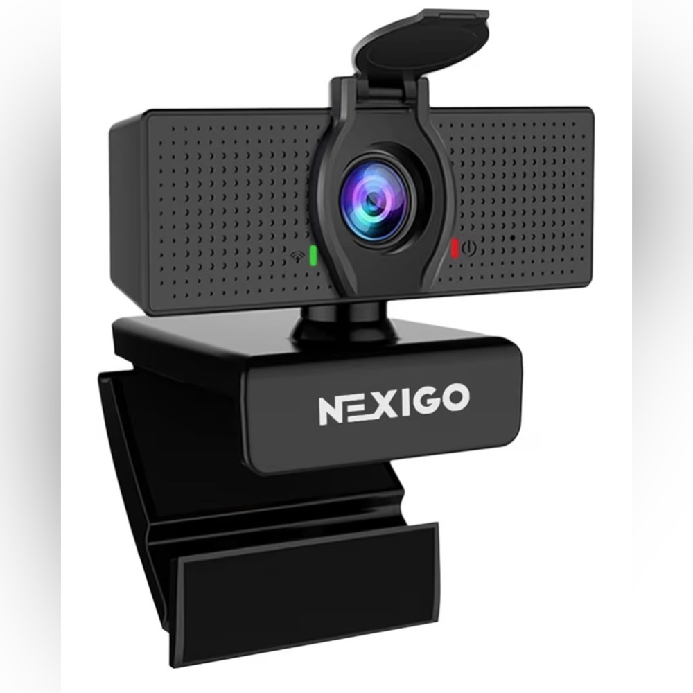 NexiGo N60 1080P Webcam Microphone, Adjustable FOV, Zoom Privacy Cover